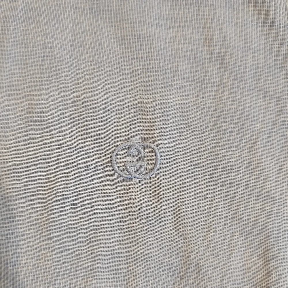 VTG Gucci 80s Blue Double G Oxford Shirt 17 X43 100% Cotton FLAWS
